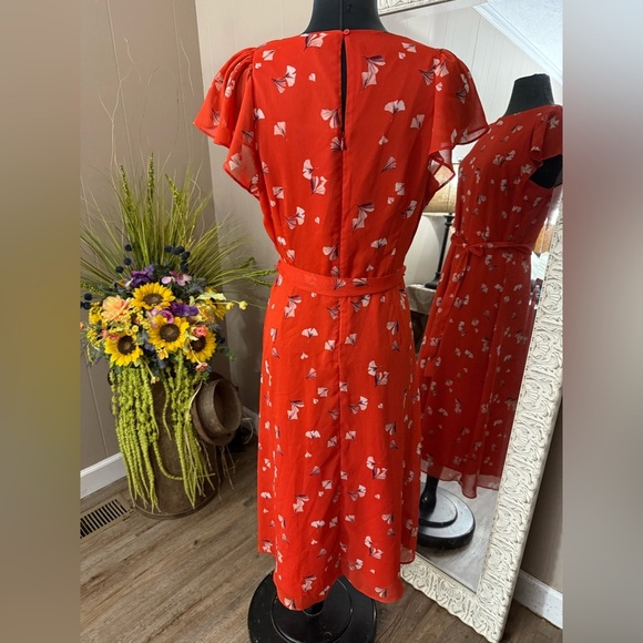 Banana Republic Red Floral Midi Dress - Picture 16 of 16